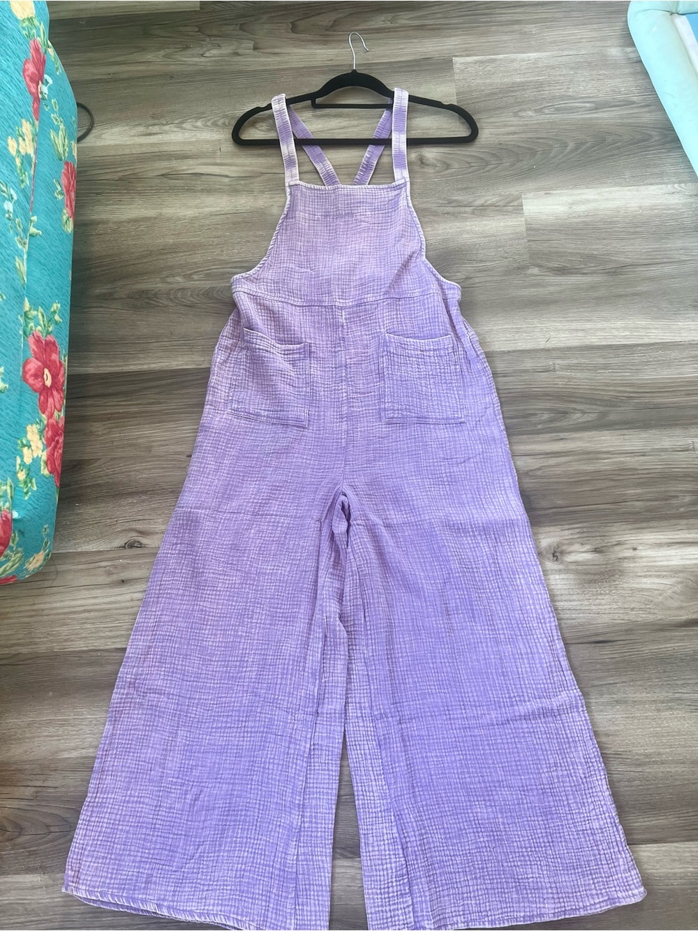 Zenana Outfitters Lavender Wide-Leg Overalls Jumpsuit